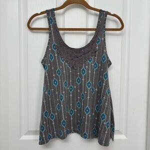 Gray Geometric Print Tank Top | Mossimo Size M